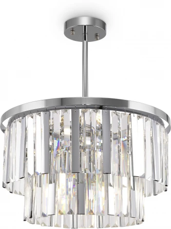 Потолочная люстра каскадная на штанге Freya Viviane FR11001PL-08CH (220V, хрусталь)