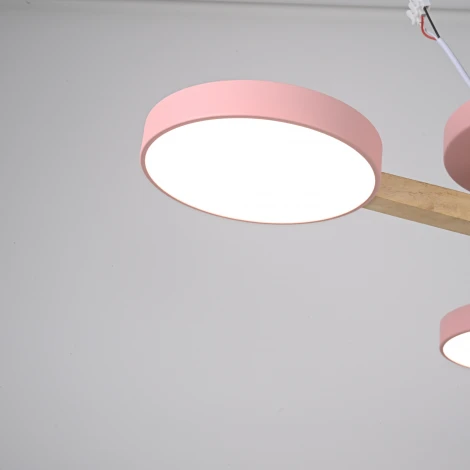 Потолочная люстра Wi-Fi на штанге Turna 3 Pink By ImperiumLoft Turna01 (LED, 220V, пульт управления, голосовое управление, умный дом - Алиса)