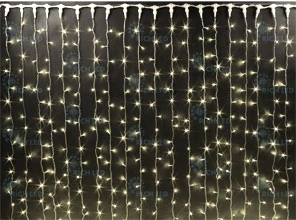 Гирлянда светодиодная Занавес белая 220B, 400 LED, провод прозрачный, IP54 RL-C2*2-T/WW Rich LED
