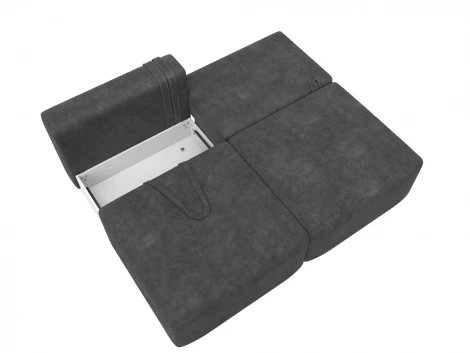 Диван прямой модульный Лига-060 НПБ (ЛДСП,Брус,Фанера/Пластик/Велюр/Темно-серый) Лига Диванов 129470