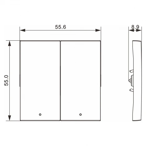 Клавиша 2-я с подсветкой, матовый серый Donel A07 DE28540