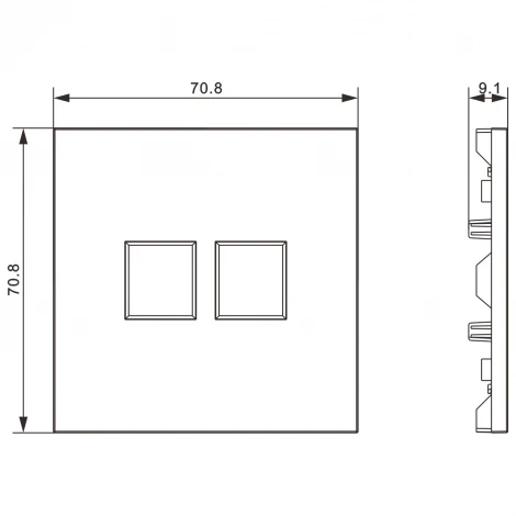 Накладка для розеткок RJ45/TV/SAT/RJ-11 двойная (матовый кремовый) Donel S08 DS86931