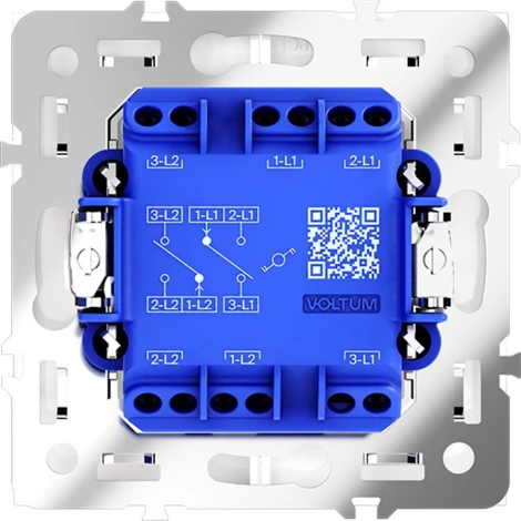 Проходной переключатель двухклавишный (белый матовый) Voltum S70 VLS020302