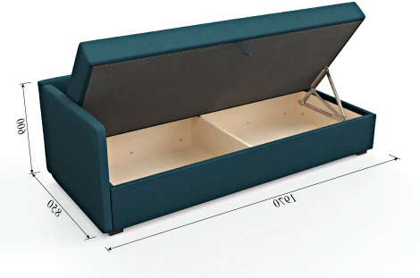 Диван-кровать Arsko Велес Угол левый велюр голубой