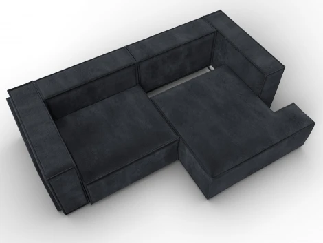 Диван угловой Лига-061 угол правый (ДСП,Брус,Фанера,Велюр/Темно-серый) Лига Диванов 131153