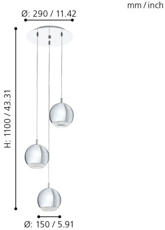 Подвесной светильник ярусный Eglo Conessa 95913 (220V, на проводе, шарики)