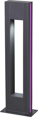 Наземный уличный светильник Kink Light Грайни 09208-F(220V),16(10) серый, с декоративной розовой подсветкой 220V Led 5W (IP65)