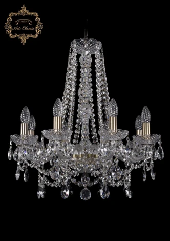 Подвесная люстра Art Classic 11.25 11.25.8.200.h-63.Br.Sp (220V, хрусталь, на цепи, подсвечник, свеча)