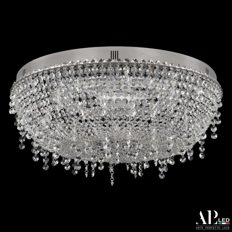 Потолочная люстра светодиодная с пультом APL LED Sicilia SH501.2.50.F.LED-DIM.Ni (220V, хрусталь, круглые)