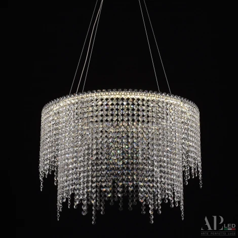 Подвесная люстра светодиодная APL LED Sicilia SH02.55.D.Ni.4000 (220V, хрусталь, на тросе)