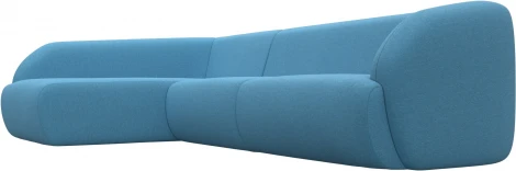 Диван угловой Лига-041 левый угол (Голубой/Рогожка) Лига Диванов арт.125481L