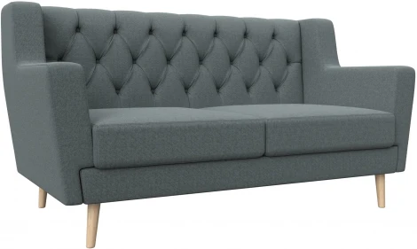 Диван кухонный прямой Брайтон 2 Люкс (Серый/Рогожка) Лига Диванов арт.122448