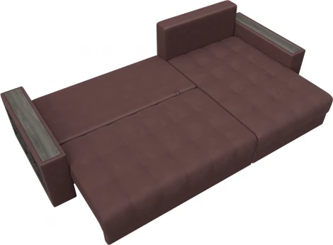 Диван угловой с декором и полкой Лига-050 НПБ Лига Диванов (Замша) арт.128613