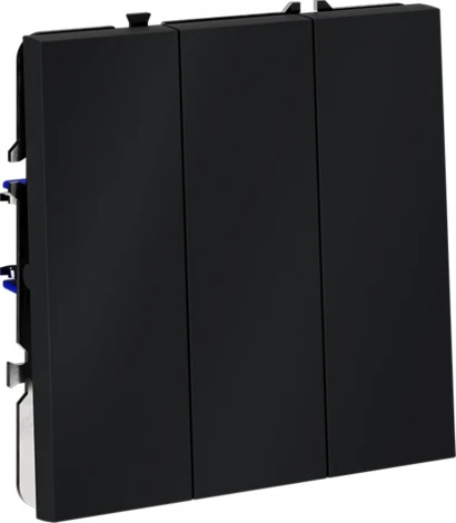 Выключатель трехклавишный (графит) Voltum S70 VLS030107