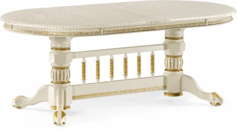 Стол деревянный Woodville Кантри крем с золотой патиной арт.615214