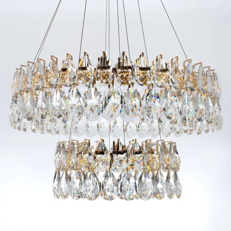 Подвесная люстра светодиодная хрустальная с регулировкой цветовой температуры Modelux MODELUX ML.6900.800P GD