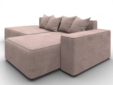 Диван угловой Лига-079 угол правый (ДСП/Пластик/Велюр/Бежевый) Лига Диванов 129821