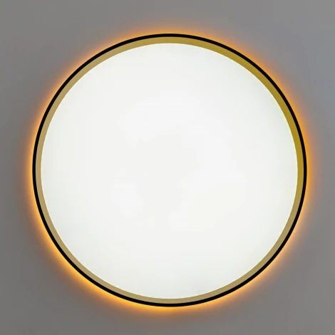 Настенно-потолочный светодиодный светильник IP40 Citilux Etalon CL750401R Черный+Золото с пультом и RGB подсветкой