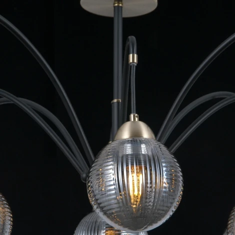 Потолочная люстра на штанге ILLUMICO IL0433-8PSQ-79 BK AB (220V, шар)