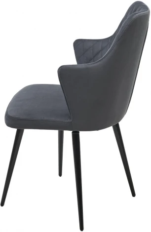 Стул M-City HERMAN 360 град. BM-3 ТЕМНО-СЕРЫЙ, велюр / черный каркас