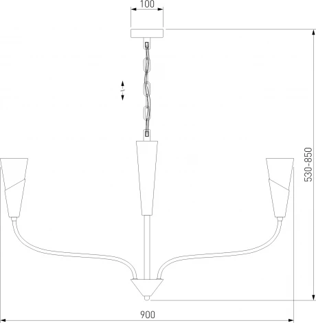 Подвесная люстра Wi-Fi Eurosvet Rhyton 60167/8 никель (220V, управление смартфоном, голосовое управление, умный дом - Minimir Home, Алиса, Маруся, Салют, на цепи)