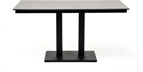 "Каффе" обеденный стол из HPL 140х70см, цвет "серый гранит", подстолье двойное черное чугун 4SIS арт.УТ-00005738