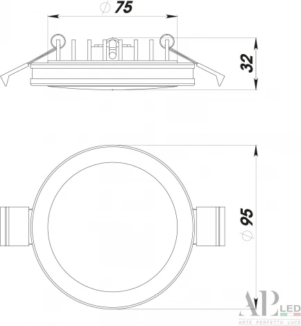 Точечный светильник встраиваемый APL LED Ingrid 3322.LD109R/12W/6K (220V, круглые, IP40)