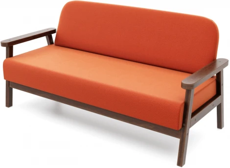 Диван Arsko прямой Флори М орех велюр оранжевый