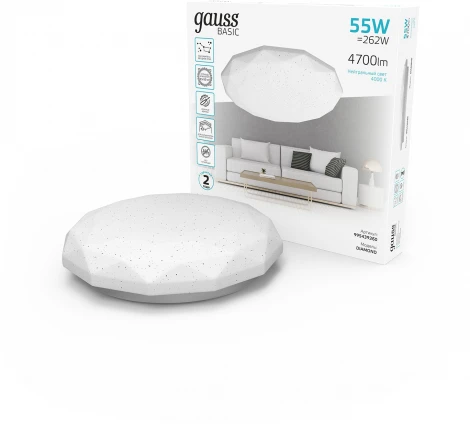 Настенно-потолочный светильник Gauss Basic Space Diamond 995439260