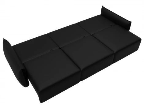 Диван прямой Лига-051 НПБ Лонг (ЛДСП,Брус,Фанера/Пластик/Экокожа/Черный) Лига Диванов 129884