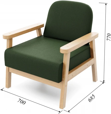 Кресло Arsko Флори береза велюр зеленый