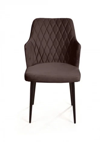 Стул с подлокотниками Hunt ромб, бархат антрацит 14 / чёрный конус Top Concept 75719