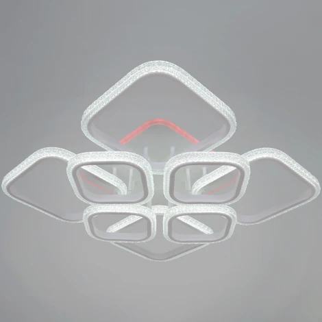 Потолочная люстра на штанге светодиодная с пультом и ночным режимом и RGB Reluce 06335-0.3-4+4A WH (RGB, Умный дом)