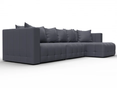 Диван угловой Лига-052 НПБ Лонг угол универсальный (ЛДСП,Брус,Фанера/Пластик/Экокожа/Серый) Лига Диванов 129917