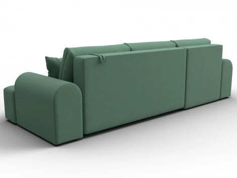 Диван угловой Лига-080 угол левый (ДСП/Пластик/Рогожка/Зеленый) Лига Диванов 134744L