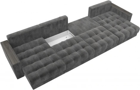 Диван П-образный с декором Лига-049 НПБ Лонг Лига Диванов (Велюр) арт.128576