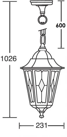 Уличный светильник подвесной Oasis Light PETERSBURG lead GLASS 79805lg Gb