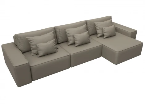 Диван угловой Лига-074 угол универсальный (ДСП/Пластик/Экокожа/Бежевый) Лига Диванов 129871