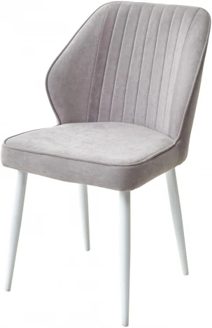 Стул M-City VENA, цвет B22 Серый, велюр/ Белый каркас