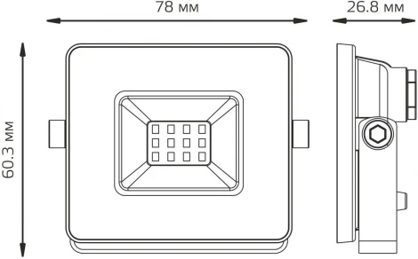 Прожектор Gauss Qplus 688100310 10W 820lm 6500K IP65 графитовый LED (220V)