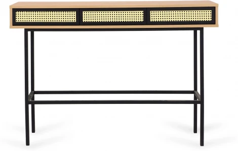 Стол консольный Boho ОГОГО (арт.787119), (Ротанг,ЛДСП,Металл/Дуб Корбридж)