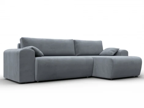 Диван угловой Лига-099 угол универсальный (ДВП,ДСП,ЛДСП,Брус,Фанера/Пластик/Велюр/Серый) Лига Диванов 132586