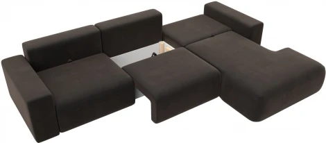 Диван угловой Лига-036 НПБ Классик Лонг правый угол (Коричневый/Велюр) Лига Диванов арт.121394