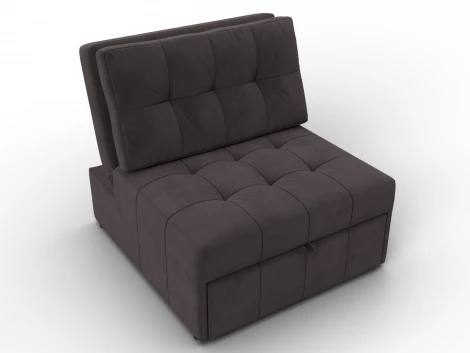 Кресло-кровать Лига-107 (80) (ЛДСП,Брус,Фанера,Велюр/Коричневый) Лига Диванов 134899