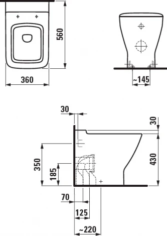 Унитаз приставной Laufen Palace 8.2370.1.000.000.1
