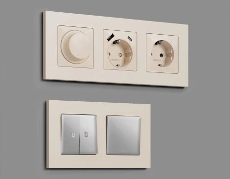 Рамка Ambrella Volt ALFA Qubi (Бежевый матовый) 2-ая AF250332