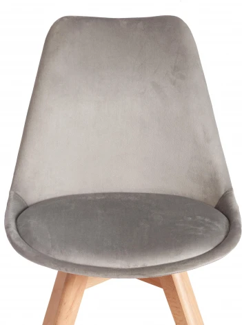 Стул TULIP SOFT (mod. 053V) / 1 шт. в упаковке (Дерево,Пластик,Вельвет /Светло-серый)