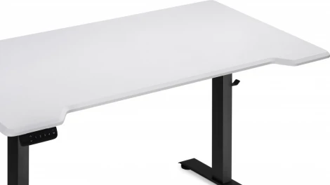 Компьютерный стол Маркос с механизмом подъема 140 (Маркос с механизмом подъема 140х80х75 белая шагрень / черный) Notta арт.578406