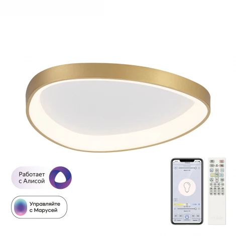 Потолочный светильник светодиодный Citilux Genka CL756A142 Золото Смарт