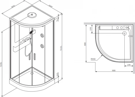 Душевая кабина Am.Pm Like W80C-019-090MTA